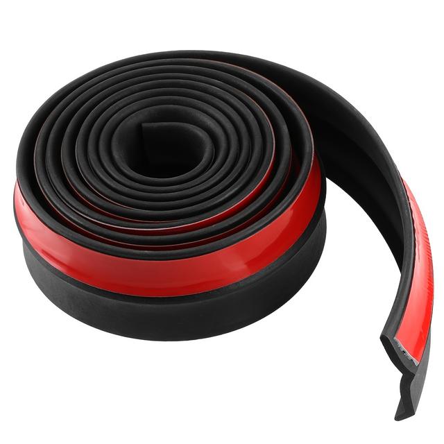 TEMU 2.5m/98.43in Universal Car Front Bumper Lip Rubber Bumper Protector 60mm Bumper Lip Strip Car Side Skirt Car Stickers Car Styling