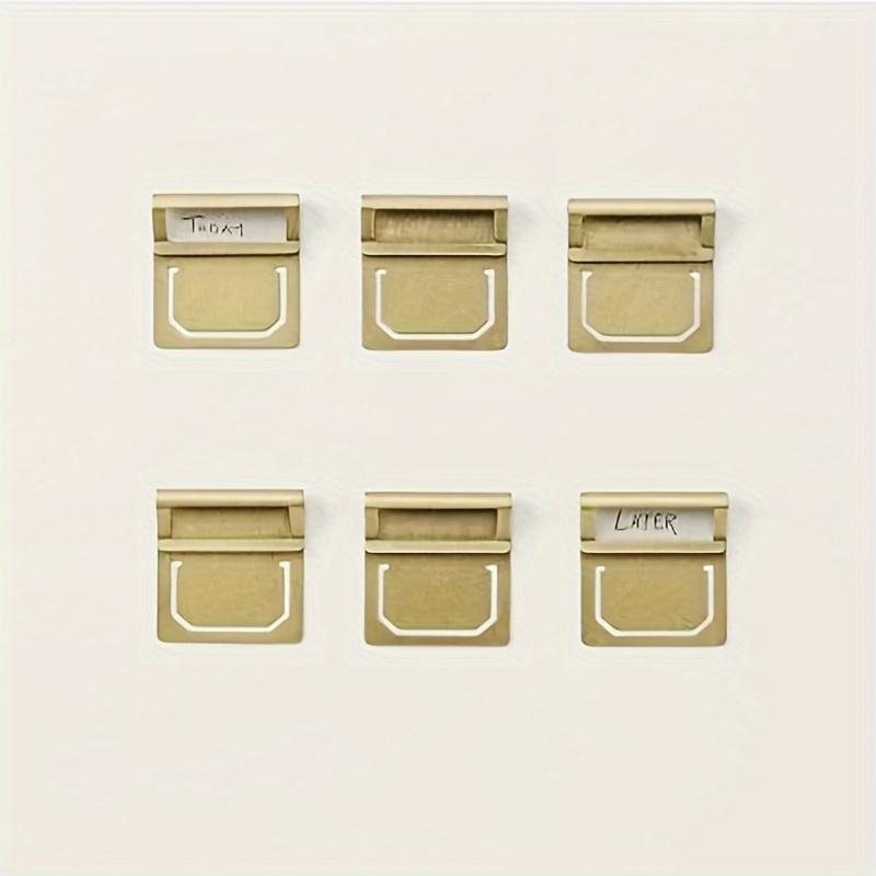 TEMU 6pcs Retro Bookmark Index File Clips | Vintage Stationery, , For Midori Notebook Planner Additions, Office & School Supplies