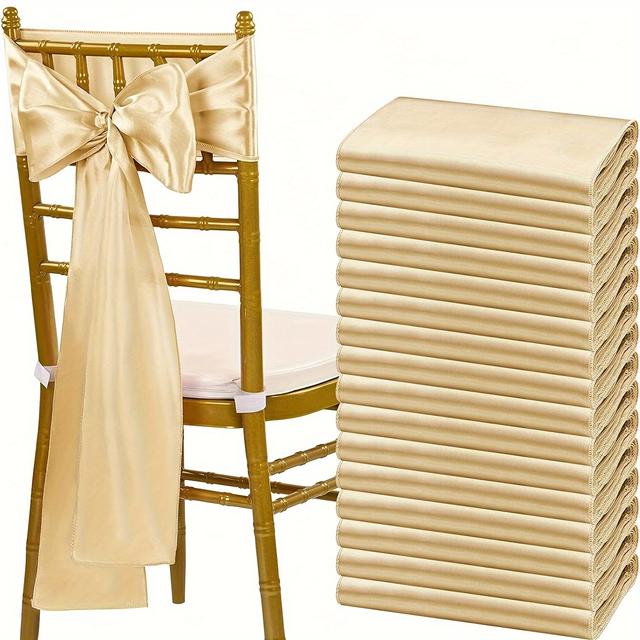 TEMU 5pcs Of Champagne-colored Chair Decorations