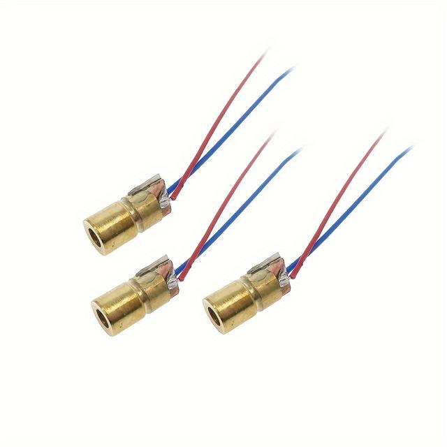 TEMU Fusupi 10pcs 5v 650nm 5mw Red Dot Diode Module With Wire Leads, 6mm Outer Diameter