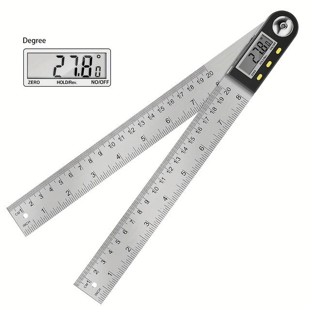 TEMU Vodlbov Digital Angle Finder Protractor With Large Lcd Display & -break Stainless Steel Body - Heavy-duty Tool, 0.1° Precision For Woodworking, Carpentry,,