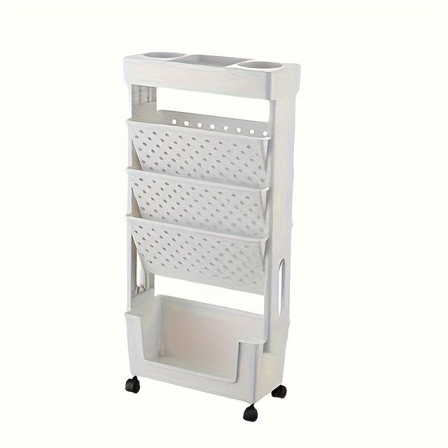 TEMU هدية عيد الميلاد، صندوق تخزين كتب متحرك ذو خمس طبقات بسعة كبيرة جدًا، متعدد الوظائف مع أقسام، مصمم بعجلات، يتميز بتصميم ثنائي الاتجاه على كل جانب، مناسب للمدارس والمكاتب والمنازل