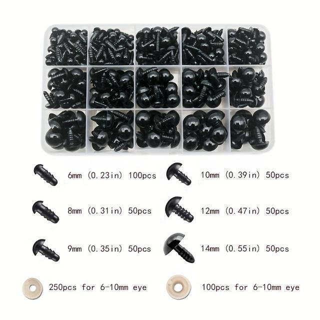 TEMU 700pcs Black Craft Doll Eyes Handmade Dolls Accessories Diy Dolls Accessories Doll Eyes
