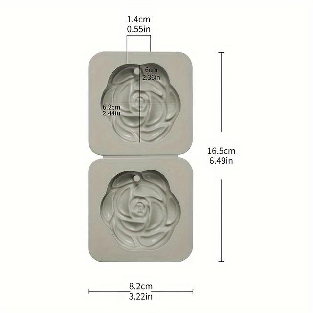 TEMU 1pc 2-hole Fragrance Wax Silicone Mold Diy Car Mounted Aromatherapy Expansion Stone Wardrobe Window Deodorization, Aromatherapy Hanging , Drip Glue Mold Decoration Mold Eid Mubarak