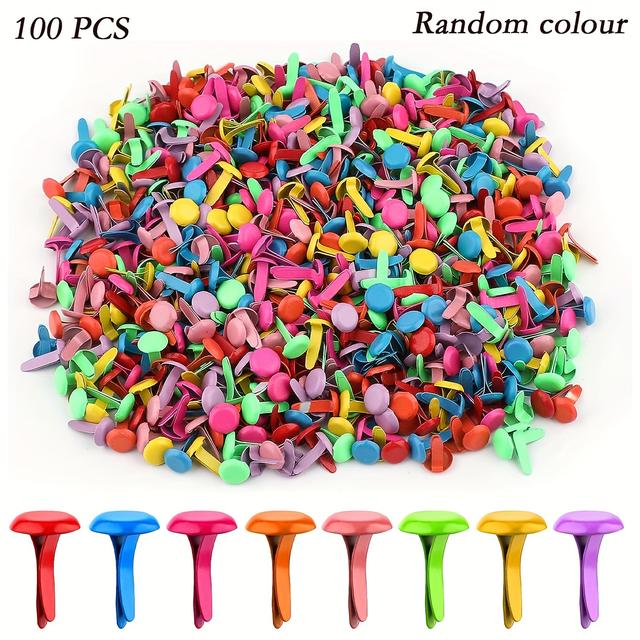 TEMU 100pcs Metal Paper Fasteners Round Fasteners Split Pins For Diy Crafts Projects Scrapbooking Office