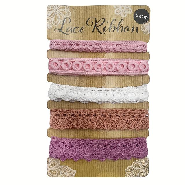 TEMU 5x1m New Combination Hollow Lace Handmade Diy Lace Ribbon Sewing Accessories For Wedding Party Holiday Decoration Handmade Diy Materials And Accessories