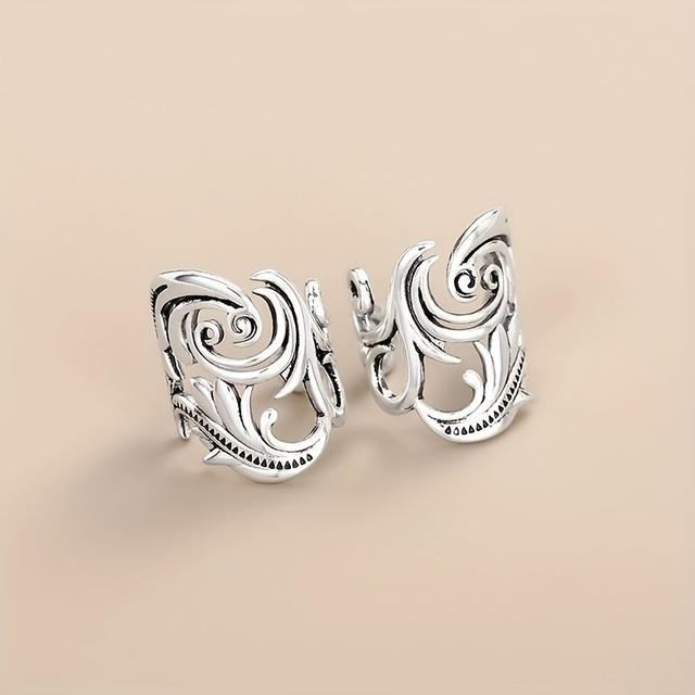 TEMU Kreatywne Kolczyki z Rzeźbionym Kwiatem w Stylu Vintage Punk dla Kobiet, Wszechstronne Akcesoria Codziennego Użytku, Prezenty na Walentynki