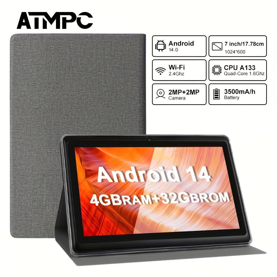 TEMU Atmpc,7 Inch 14 Tablet,-core Processor,4gb(2+2) 32gb Rom,wi-fi,bluetooth,dual Cameras,1024x600 Ips Hd,learning Tablet,students,office Work,gaming,christmas Gifts, With Case,gray,multilingual,