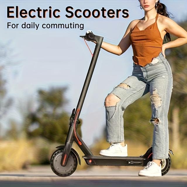 TEMU 350w Electric Scooter For Adults & Teens - 15-mile Range, 36v 7.8ah Removable Battery, 8.5" Solid Tires, Dual Brakes, Foldable With , 110v/220v Voltage ( Plug) - Ideal For City, Campus, Travel