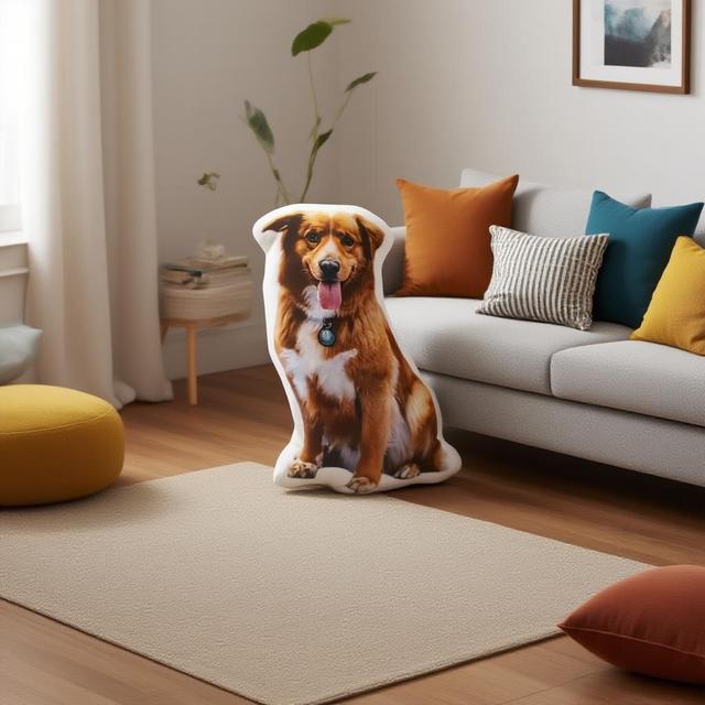 TEMU وسادة أليف مخصصة ثلاثية الأبعاد من الصورة، وسادة على شكل كلب/قطة مع صورة، وسادة أليف ذات وجهين، هدية لعشاق الحيوانات