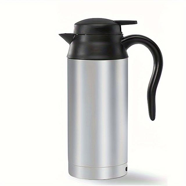 TEMU 1pc Stainless Kettle, Portable Vehicle Hot Water Dispenser With Power Adapter, Suitable For Various Car Models