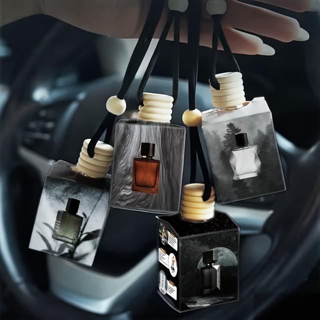 TEMU Sada 4 dřevěných vonných osvěžovačů vzduchu do auta, s vůní agarového dřeva/dřeva - dlouhotrvající vůně pro udržování svěžího interiéru auta