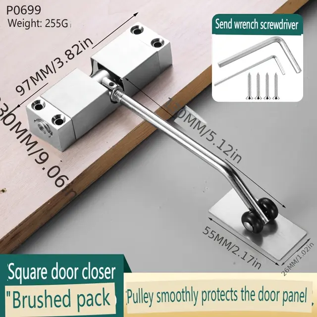 TEMU An Automatic Door Closer For Homes That Allows You To Adjust The Closing Force.