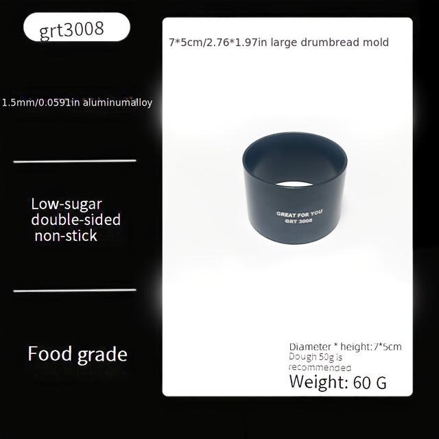 TEMU Large Drum Bread Mold 7*5cm Mousse Ring, Aluminum Food-grade Croissant Ring, Japanese Bread Baking Mold