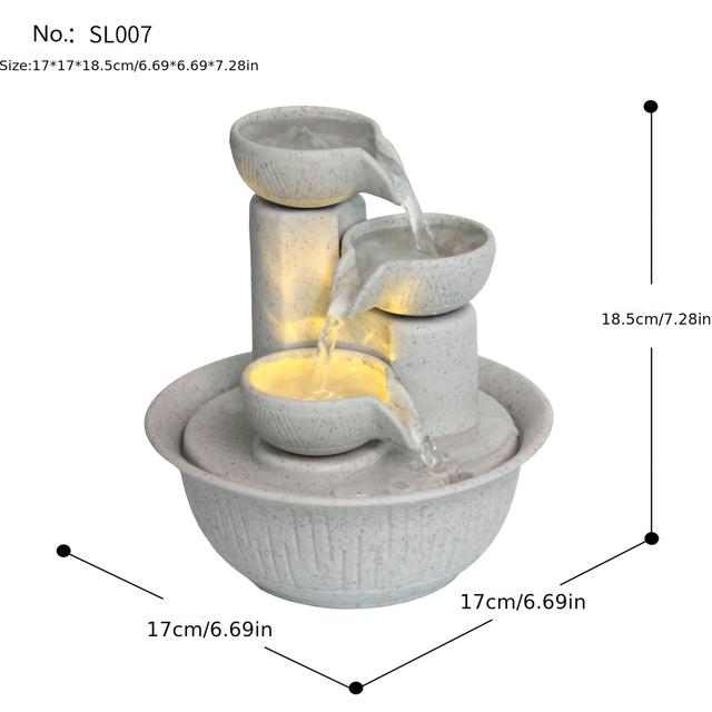 TEMU 1개 데스크탑 워터 디스플레이 USB 전원 분수 폭포 창의적인 공예, 심플 모던 스타일, 자동 가습기, 편안한 실내 및 사무실 장식, 할로윈, 크리스마스, 발렌타인데이, 개업 및 이사 축제에 이상적인 선물, IPX8