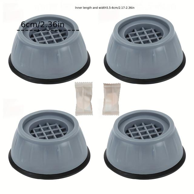 TEMU Almohadillas para Lavadora, Aumento de Amortiguación, Patas Fijas, Base de Almacenamiento, Rack para Refrigerador, Silencioso y Estable (Incluye Toalla Desechable)