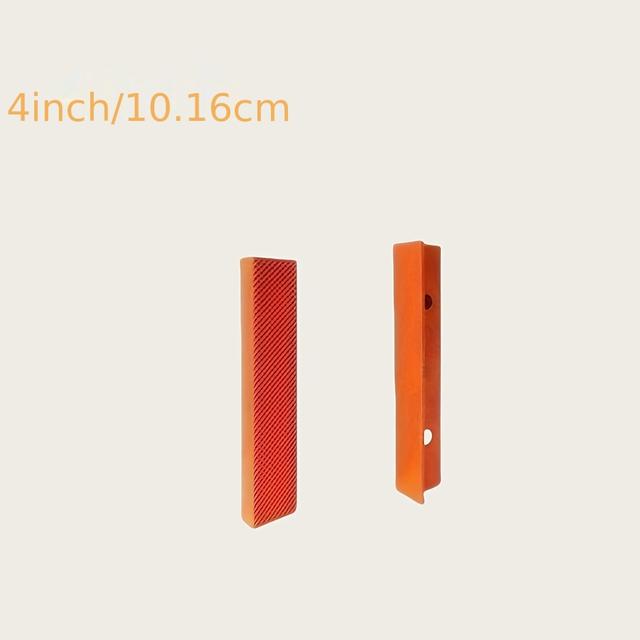 TEMU Set Of 2 Magnetic Jaw Protectors For A 6-inch For Bench Vise, Made Of Orange Polypropylene With A Flat Weave Design