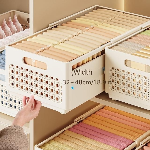 TEMU 2pcs Expandable Storage Baskets - Space-saving Stackable Organizer For Clothes, Toys/essentials | Portable For Home, Dorm, Travel | Collapsible Design | Uk Delivery