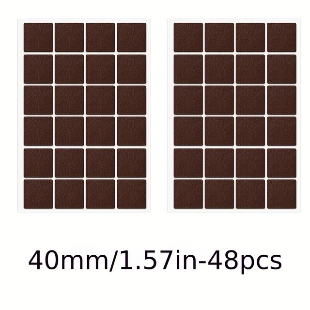 TEMU 48-288pcs , 1.57-inch Protectors For Chair Legs, Sliders For Hardwood Floors, Buffers For Cabinets, Scratch-proof, Noise-reducing Brown Squares