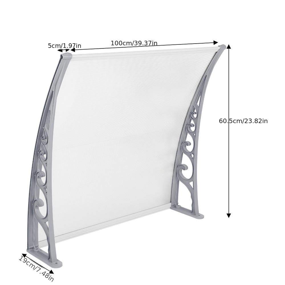 TEMU Arched Awning 100x60cm For Entrance Door Canopy, Window And Balcony Outdoor Sunshade, Classic White And Gray Color Scheme, Simple And Practical