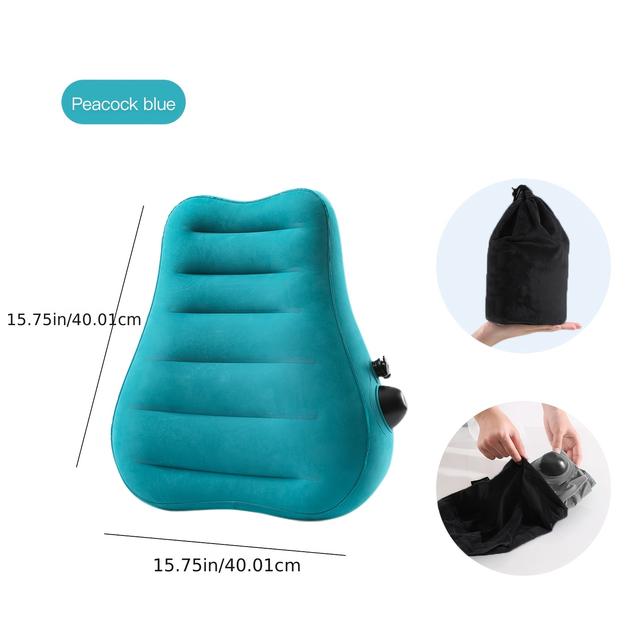 TEMU Press-type Inflatable Lumbar Pillow, Lumbar Support Cushion, A Magic Tool For Sleeping On Long-distance Flights, Trains, Etc. Lumbar Support Pillow, Portable Travel Lumbar Pad.