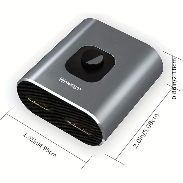 TEMU Wowssyo 4k 60hz Hdtv Splitter & Switcher - Aluminum Bidirectional 2-in-, Usb-powered Hd Compatible With Hdtv/blu-ray/dvd/dvr/ (one Display ), 4k Ultra Hd, 2in , Durable Construction