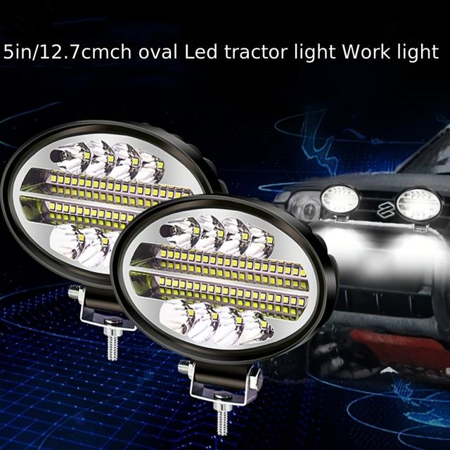 TEMU 5inch Oval Led Tractors Light, Led Work Lights For Motorcycle, Led Pods Light, Led Offroad Light For Truck 12v/24v