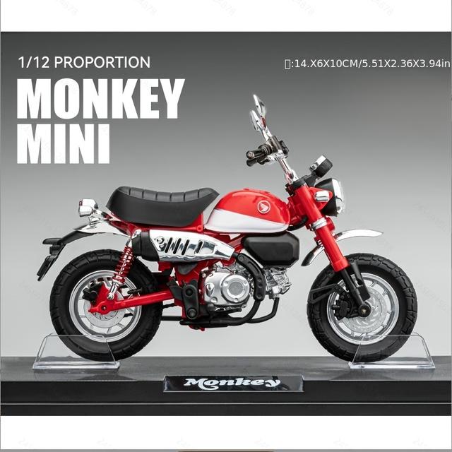 TEMU 1:12 ミニチュアモンキー125バイクレプリカ 音と光効果付き - リル、コレクタブル、ディスプレイや遊び用 (ジオラマなどと互換性あり) - プラスチック製
