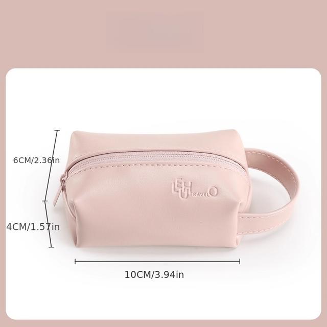 TEMU Bags, Storage Bags, Women' Purses, Key Storage Pouches, Cosmetic Bags, Headphone Cases, Mini Jewelry Bags, Portable Makeup Bags For Id Cards, Zip Closure, With A , In Pink, Purple, And Green