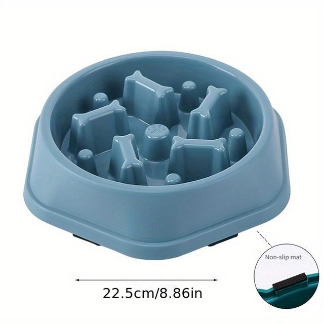 TEMU 1pc Slow Feeder Bowl - Non-slip Slow Eating Pet Food Dish With Slow Feed Design, Choke-resistant Pp Bowl For Small , -choke Slow Feeder For Wet/dry Food, Puppy & Kitten