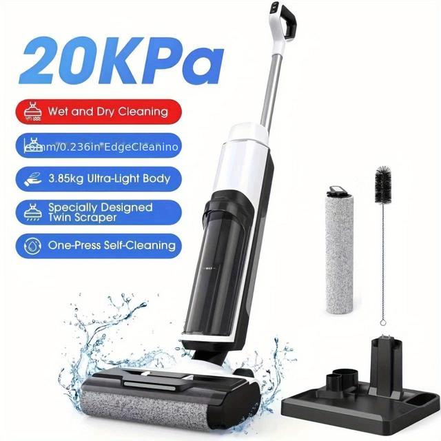 TEMU Lubluelu Aspirateur Balai Fil et Serpillière, d'Aspiration 20000 Pa, Auto-Nettoyage , Filtre HEPA, Vocal Intelligent, Nettoyage des Bords 6mm, pour Poils d'Animaux, Tapis et Nettoyage