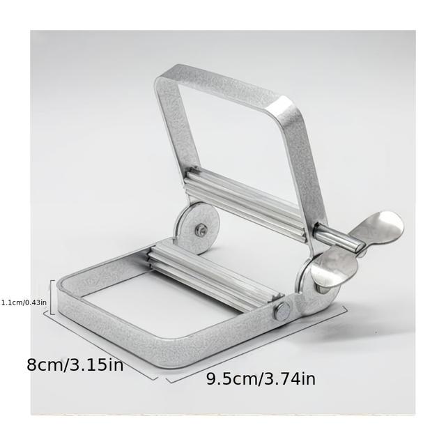 TEMU An Excellent Stainless Steel Toothpaste Squeezer Shockproof And Slip-resistant, Dispensing Dye Or Toothpaste, A Must-have For