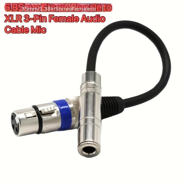 TEMU 1/4 Inch 6.35mm Stereo Female To Xlr 3-pin Female Audio Cable Microphone Adapter Cable