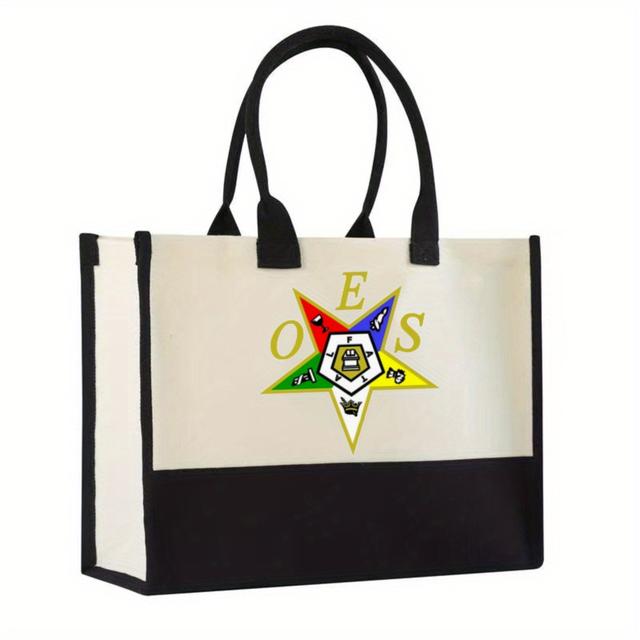 TEMU 1pc Order Of Printed Large-capacity Tote Bag For Shopping, Travel, Picnics And Daily Use- For Family, , Teachers-christmas, Birthdays, Holiday .