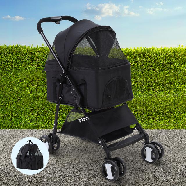 TEMU I.pet Pet Stroller Dog Pram Large Cat Carrier Travel Pushchair Foldable 4 Wheels