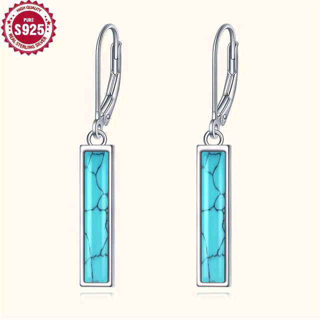 TEMU YFN Türkis Ohrringe für Frauen Sterling Silber Leverback Ohrringe Schmuck Geschenk(grün)