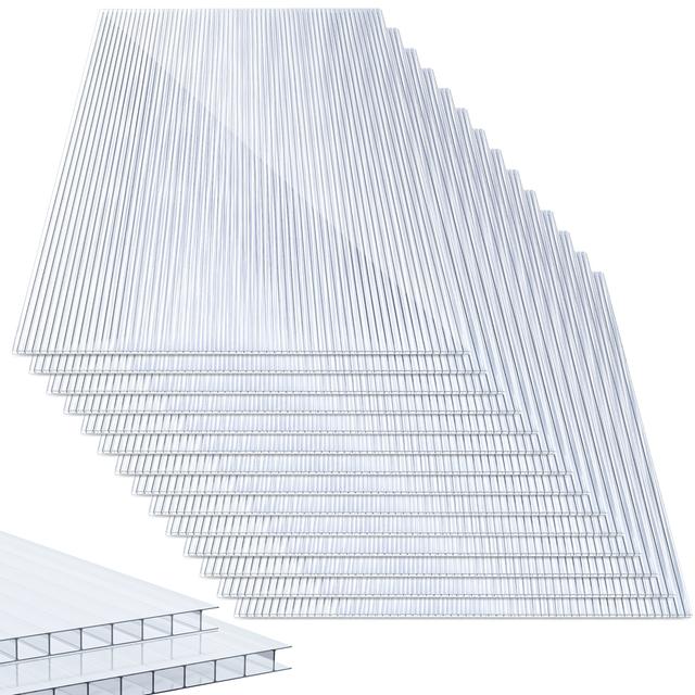 TEMU Sonnewelt 14 Cuttable Double Layer Panels 4mm 60.5 X 121cm Pet, 10.25m² Greenhouse Panel, Uv Resistant Transparent Double Layer Panel, Greenhouse Panel