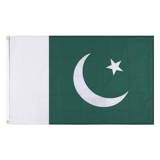 TEMU de Pakistán de Poliéster Duradero de 3x5 pies - Verde Vibrante y , Banderín de Islámica de Pakistán para Decoraciones Patrióticas, Colgante de Pared, No Requiere Energía