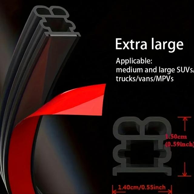 TEMU 4m/157.48in Large & Xl Car I-shaped Soundproofing Door Seal Strip - Heavy-duty Noise Reduction Insulation For Vehicle Door Edges, Engine Bay & Panel - Compatible With, Trucks,, Motorcycles