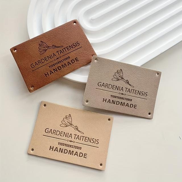 TEMU 3개 텍스처 인조 가죽 태그, 수제 가방 장식용 패브릭 패치, 재봉 수리