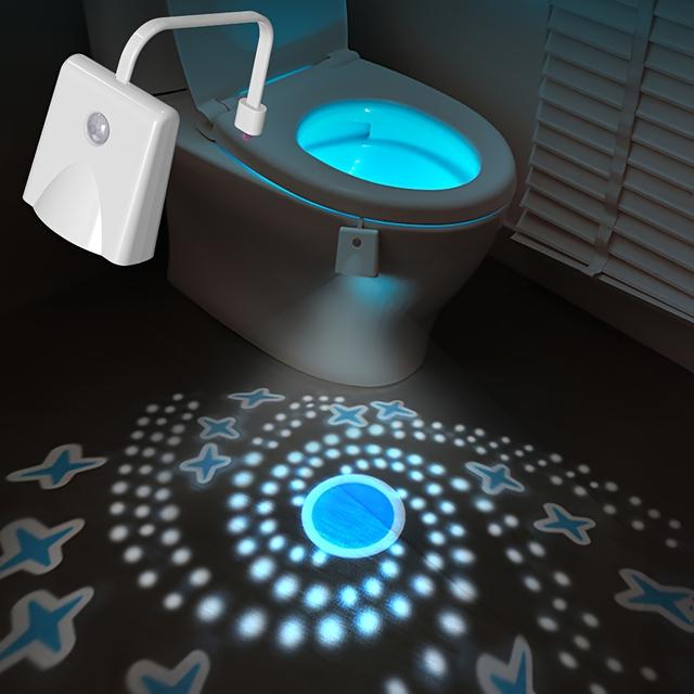 TEMU Led Night Light With Motion Sensor And Starry Sky Projection, Usb-rechargeable With 16 Color Options For Bathroom, Room Decor And Home Furnishings
