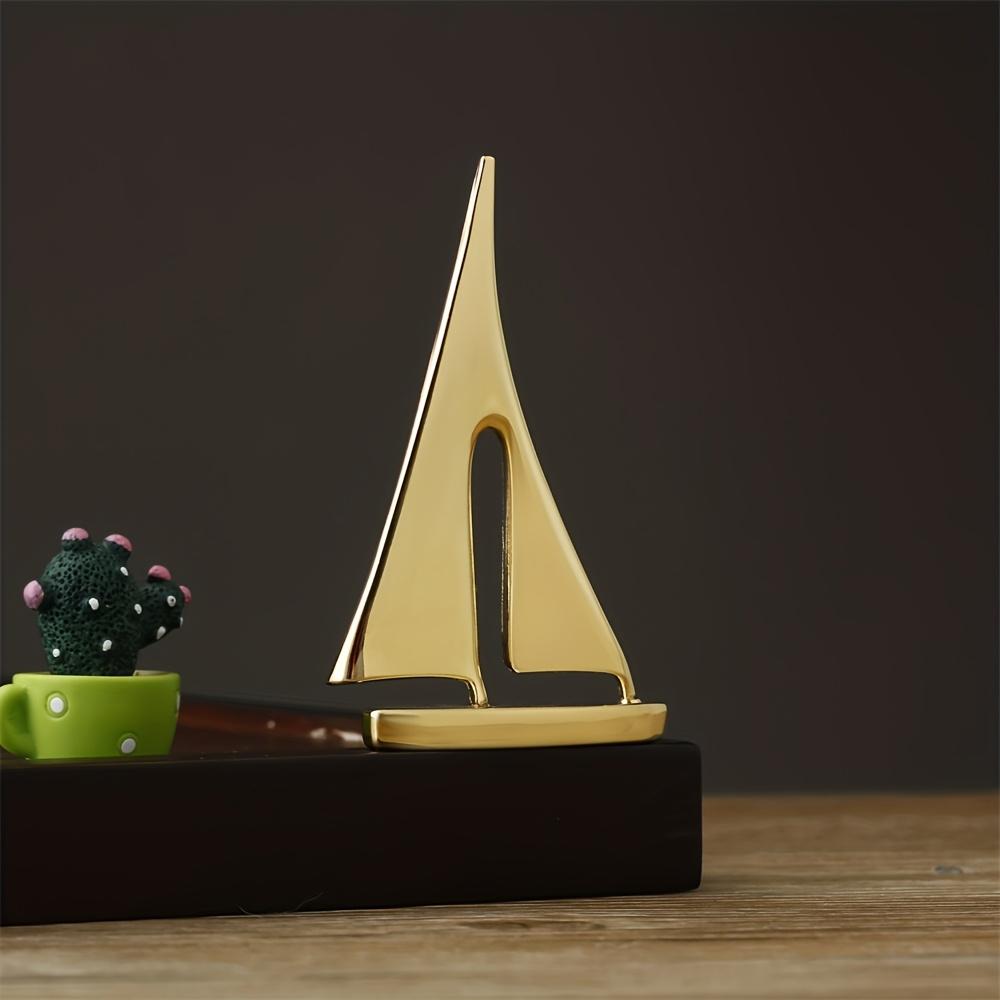 TEMU Alloy Sailboat Decoration - Nautical Ship Model With Sails & Mast, / Miniature Yacht For Home Desk, Shelf, Or Tabletop - Holiday & Maritime Decor (4.5*7.5cm)