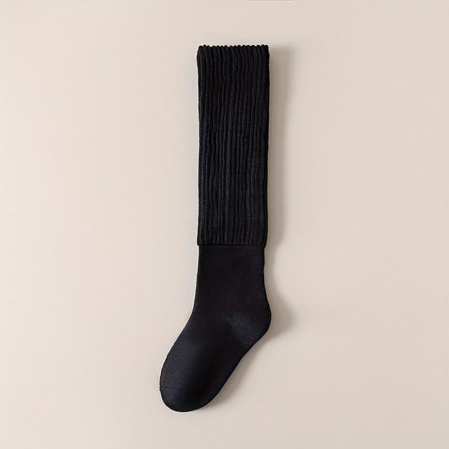 TEMU レディース 厚手 冬用 ニーハイソックス - 暖かい 防寒 タイツ、洗濯機対応、トな脚の輪郭で日常&ルスタイルに最適 - ブラック・ブラウン・ベージュ / 秋冬必須アイテム、カジュアルアクセサリー、快適フィット