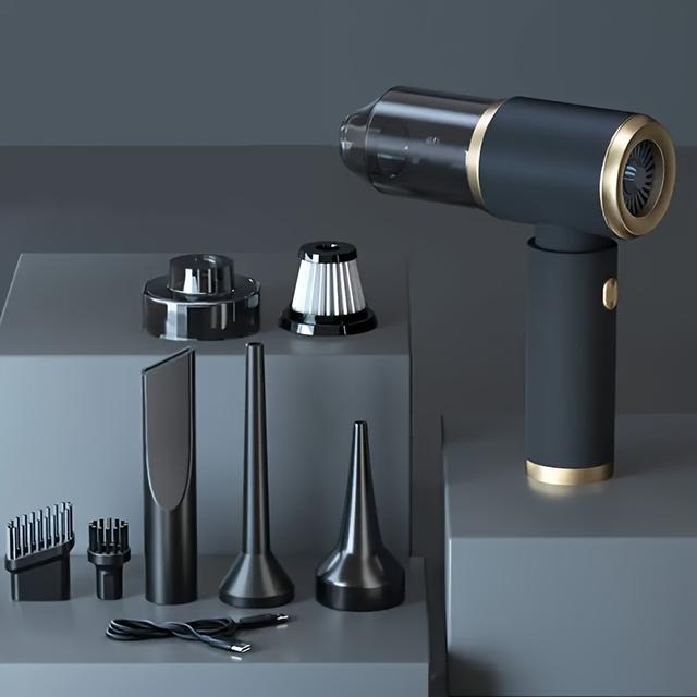 TEMU Mini Portable Car Vacuum Cleaner, Usb Rechargeable, For Strong Home And Auto Maintenance With Ink Filter