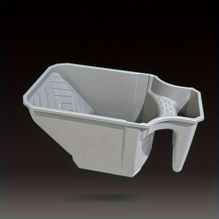 TEMU 4-inch Handheld Paint Cup With Roller Frame - Pp Material, Large Capacity, Easy Matching For Brushes & Rollers, Gray