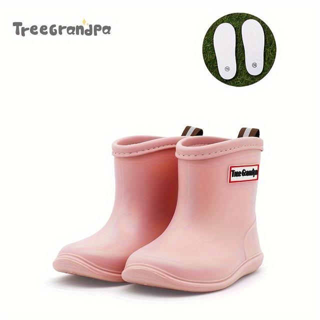TEMU Tree Grandpa Baby Waterproof Shoes Toddler Kids Rain Boots Boys Girls Cute Play Boots toddler Baby Boys Rain Boots, Non-slip Soft Bottom Lightweight Shoes