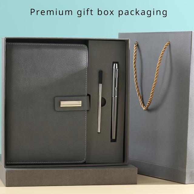 TEMU طقم دفتر أعمال فاخر مخصص، يشتمل على علامة مرجعية وشريط وقلم - علبة هدايا أنيقة بتصميم ثلاثي الطبقات، مناسبة لتجمعات المكتب وتدوين اليوميات الشخصية.