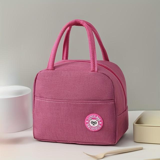 TEMU Durable Oxford Cloth Insulated Lunch Bag, Fashionable And Durable Bento Bag, Portable Lunch Bag, Suitable Lunch Box Bag For , Non-food Contact, Back To School.