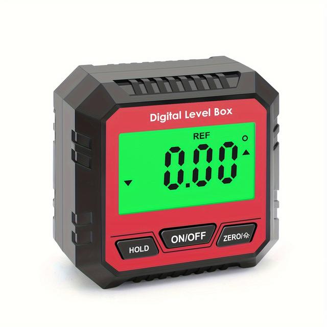 TEMU 1pc Anjkflur Digital Protractor With Lcd Backlight & Magnetic Base - Portable , Inclinometer Suitable For Surveying,, Physics , Architecture,, Roofing, Carpentry