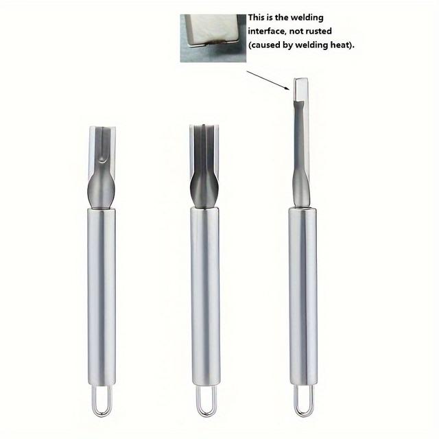 TEMU 3pcs Stainless Steel Fruit & Vegetable Carving Set - Water Drop & Petal Shapes, Manual Food Decorating Tools